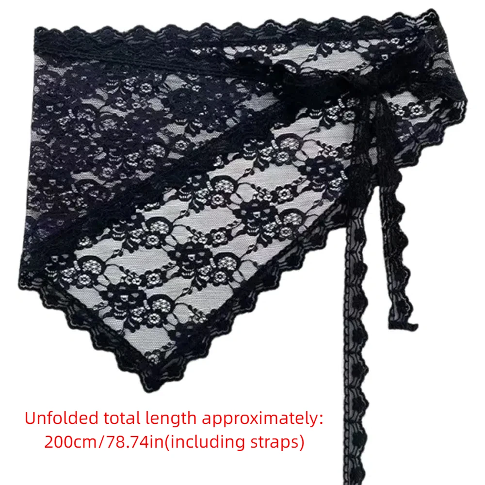 Y2K Mezza gonna in pizzo Ricamo floreale alla moda Foulard primaverile coreano Design monopezzo Triangolo con lacci Gonna corta Streetwear