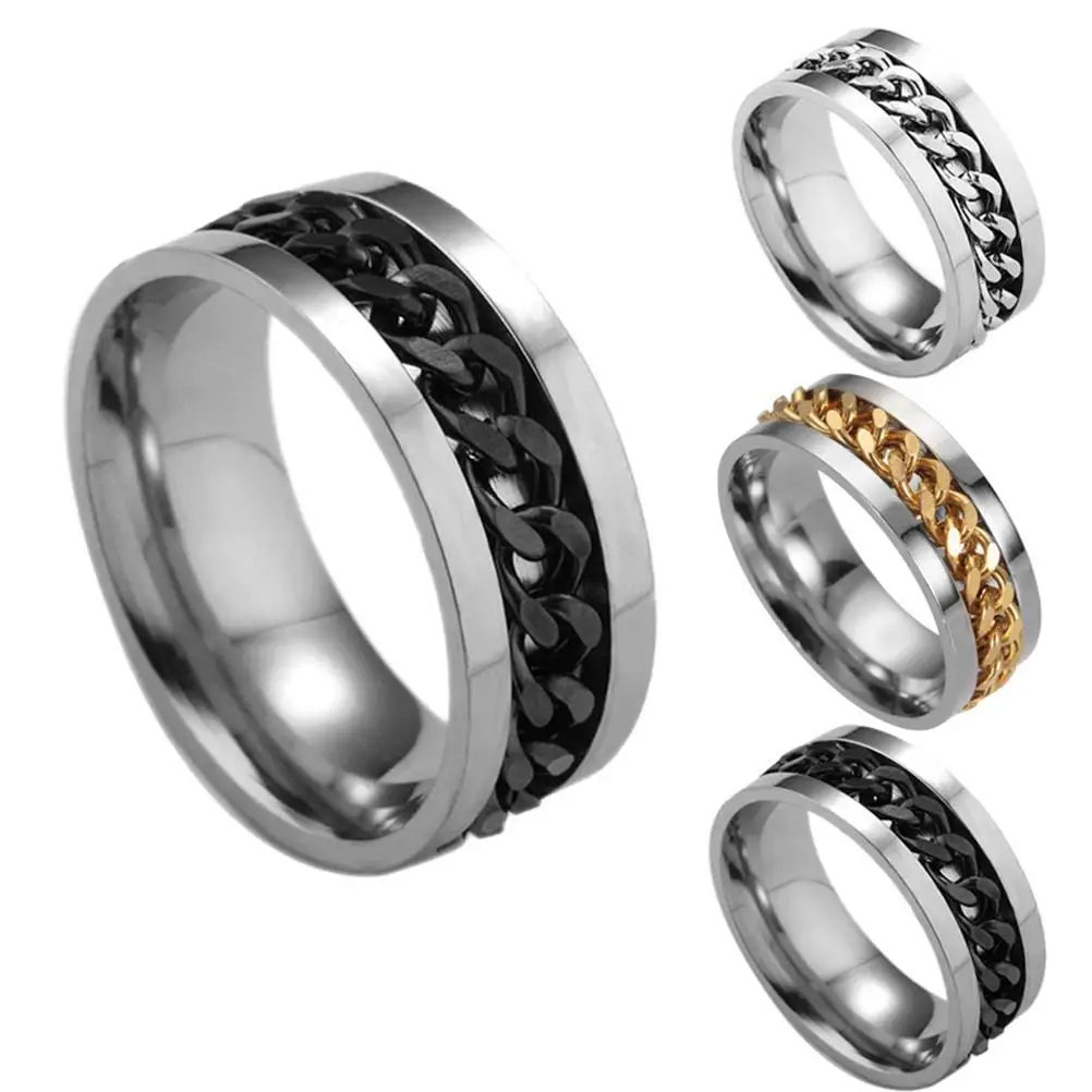 Frauen Für Mann Metall Finger Runde Ring Ringe Stilvolle Ringe Langlebig Praktische Spinner Mann Ring Schmuck Geschenk