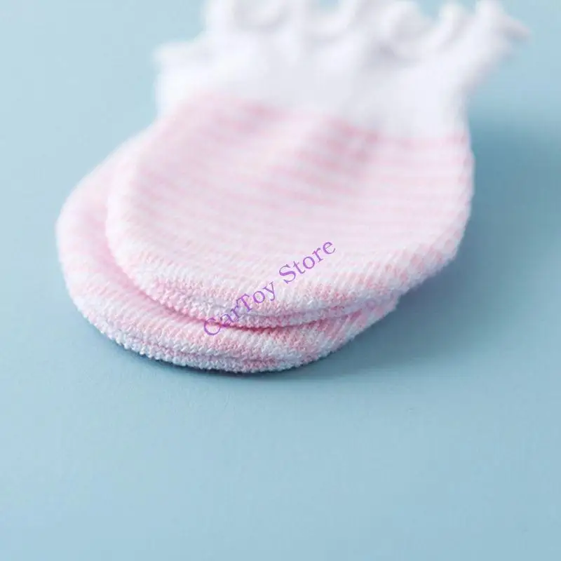 

634F 4 Pairs Baby Newborn Anti-Slip Baby Socks and Gloves No Scratch Mittens Unisex Toddler Non Slip Ankle Socks Mittens