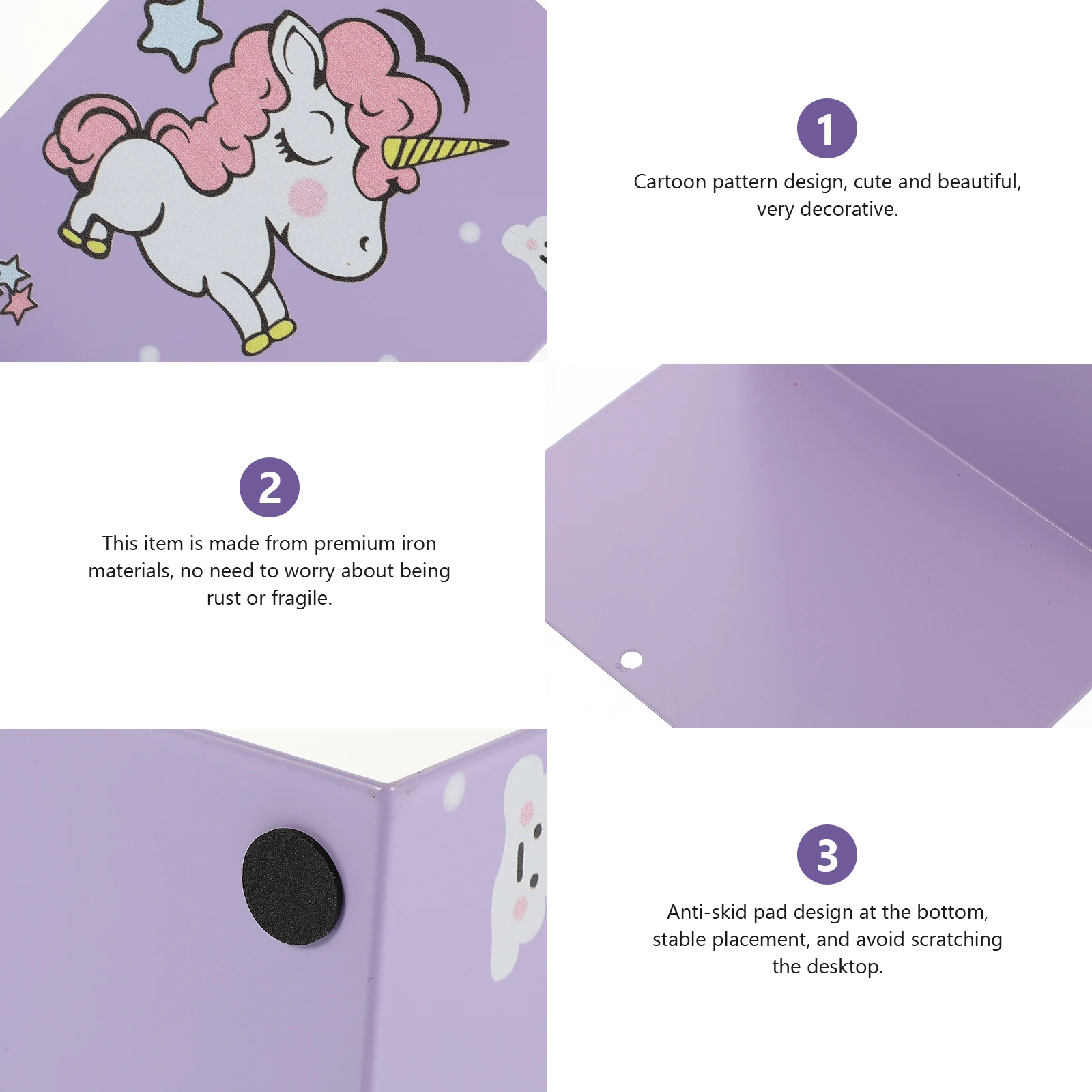 

Unicorn Bookend Stand Household Holder School Organizer Iron Accessories Kids Desktop Decorative Ends Shelf Storage Wear