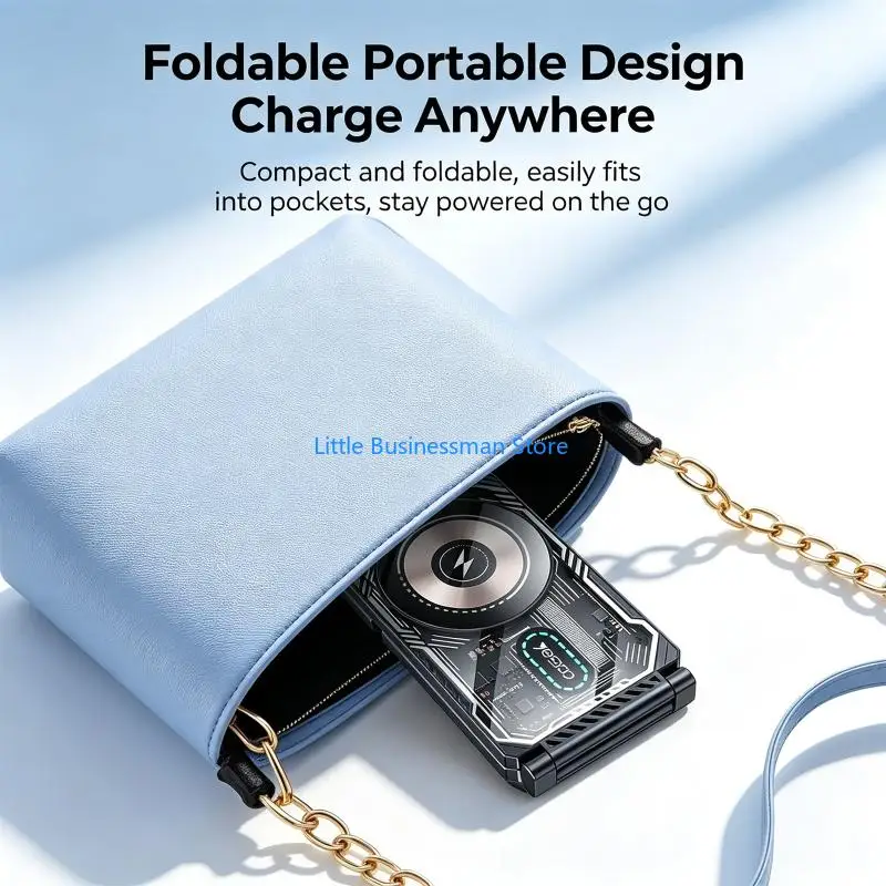 3 in 1 Wireless Charging Station with Foldable Stand, Three Device Power Dock for Phone Watch Buds, Desk Use and M76A