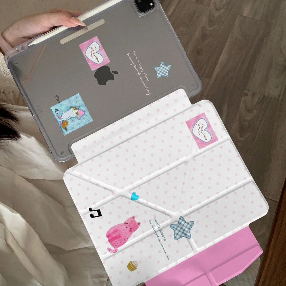 ILove Kitten Star New Tablet Case For iPad Pro 11 12.9in 13 M4 9.7 10.2 5/6th 7/8/9 10 11th MINI 6 7 Air 5 6 7 Trifold Case