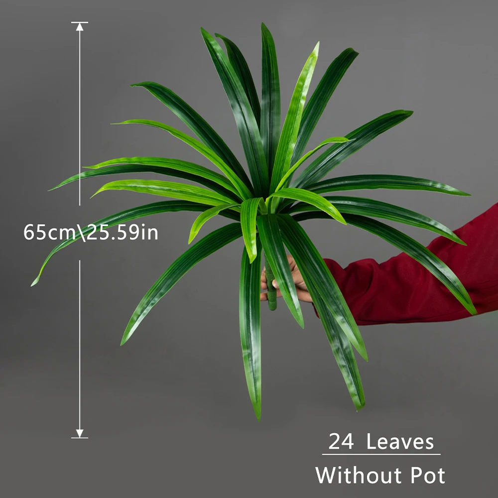 50–65 cm künstliche Magnolienpflanzen, tropischer Drache, Bart, Gras, gefälschte Orchideenblätter, grüne Schwertblätter für Zuhause, Büro, Party-Dekoration – Detail 10