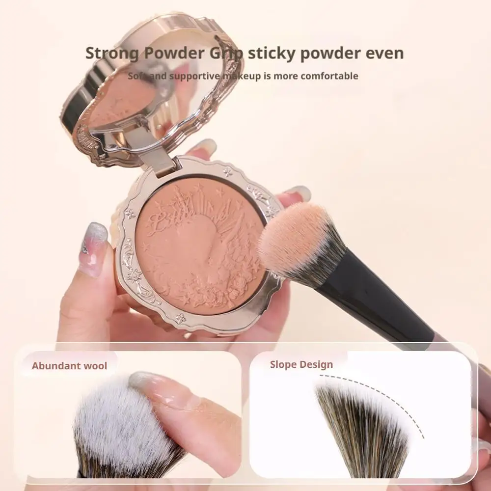 Professional Makeup Artist Angled Blush Contour Brush Slanted Face Powder Stippling Foundation Tool Soft Synthetic Bristles