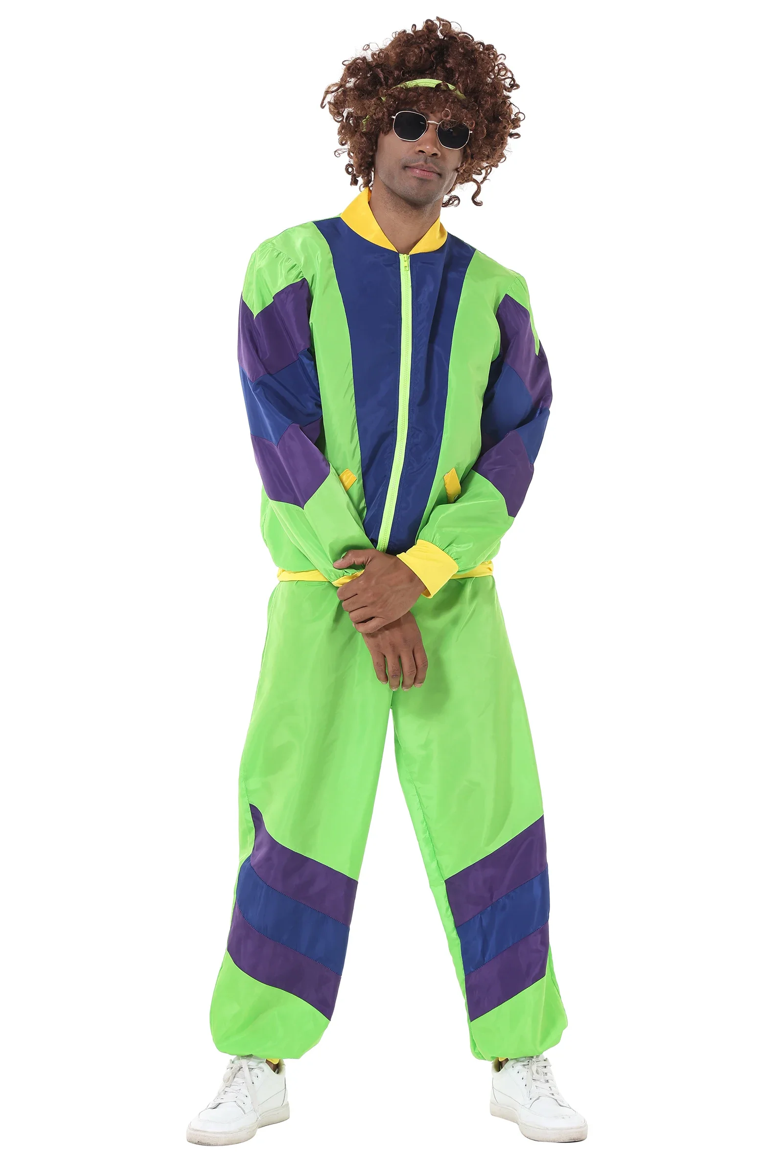 Costume Hip Hop Rock Sportif pour Homme, Tenue de Cosplay Chang Rétro, Halloween, ixd'Halloween, Carnaval de Pourim, Années 70