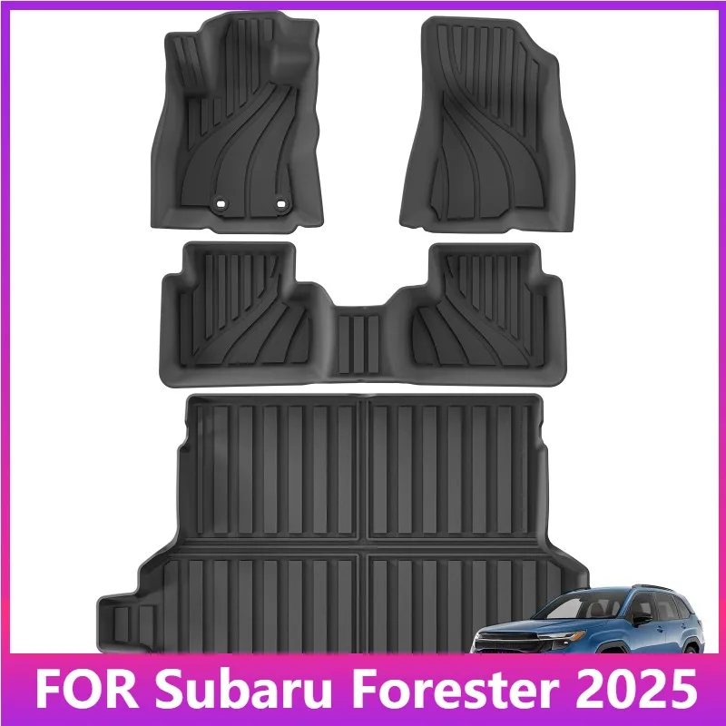 

Коврики для Subaru Forester 2025 TPE 3D, автомобильные коврики, подкладка для багажника, водонепроницаемая, всепогодная, черная