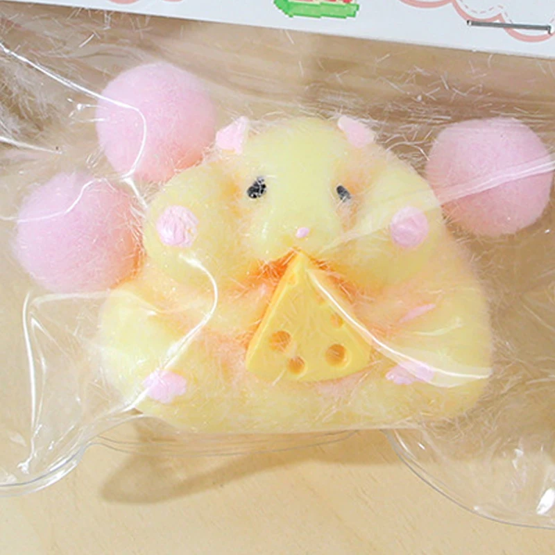 Brinquedos bonitos de hamster mole com queijo decoração de mesa engraçado alívio do estresse brinquedos de descompressão para crianças adultas