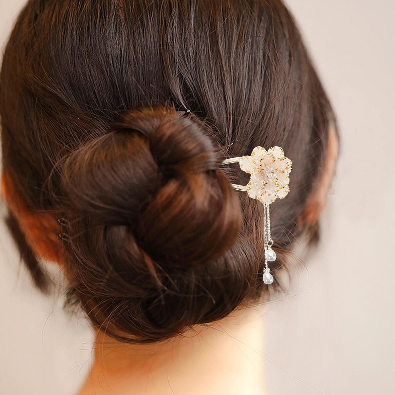 

Chinese Retro Enamel Peony Flower Hairpin Metal Hair Chopsticks Elegant Hanfu Wedding Party Accessories China Hairpins