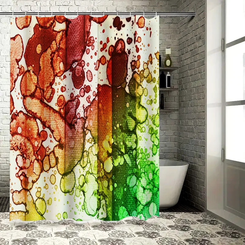 

Современная красочная занавеска для душа, водонепроницаемый полиэстер, набор аксессуаров для декора ванной комнаты с принтом на заказ