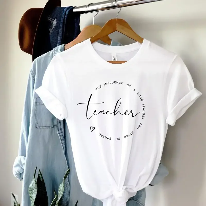 The Influence Of A Good Teacher Can Never Be Erased T Shirt Elementary School Preschool