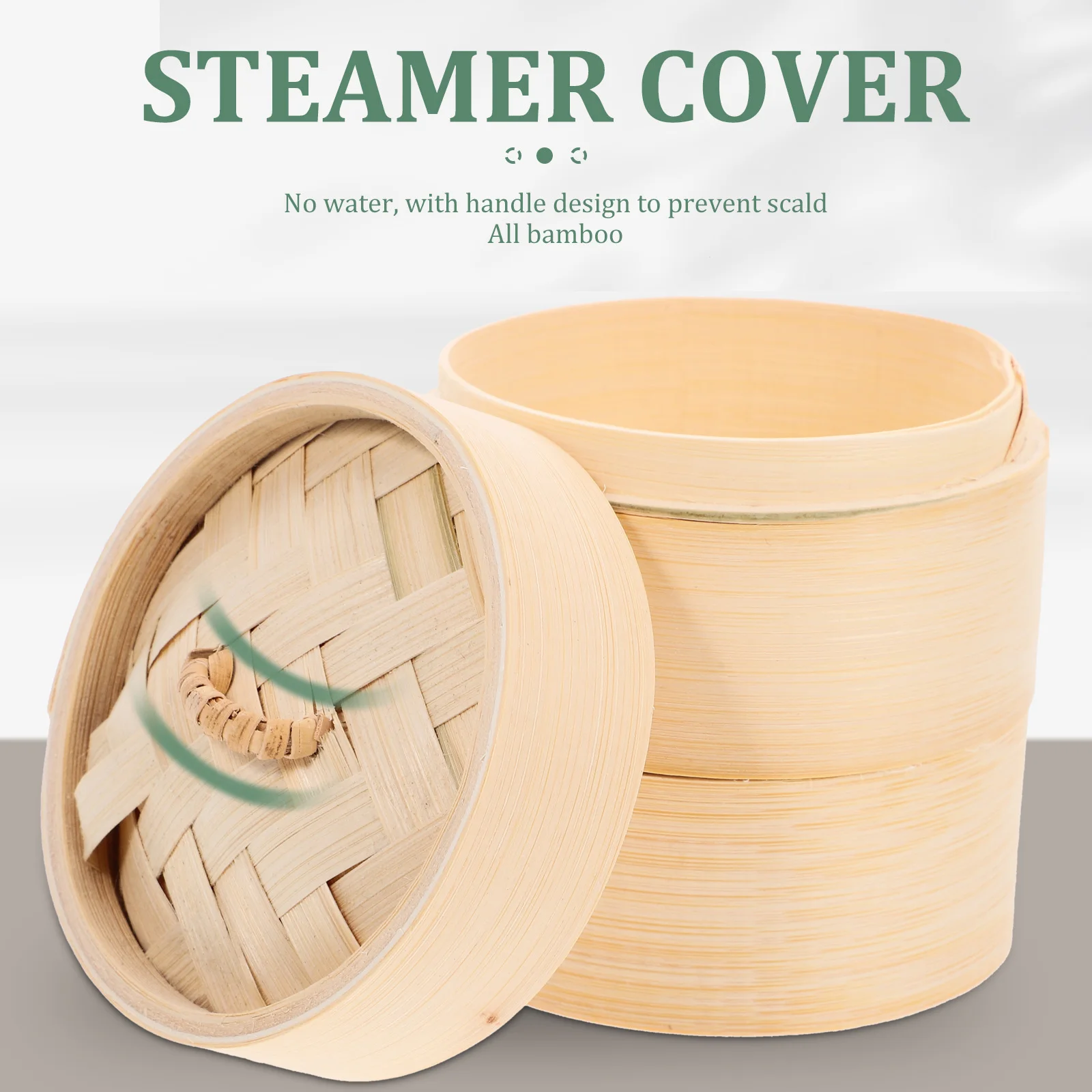 

1Set Bamboo Steamer Handmade Kitchen Food Steamer Basket Steaming Vegetables Fish Meat Healthy Cooking Multi-Functional