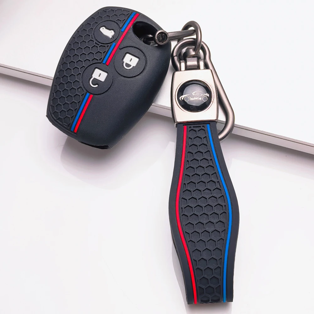 Key Fob Sleeve For Renault Duster Sandero Logan Clio Symbol Captur For Dacia Logan For Nissan Terrano Almera with key carabiner
