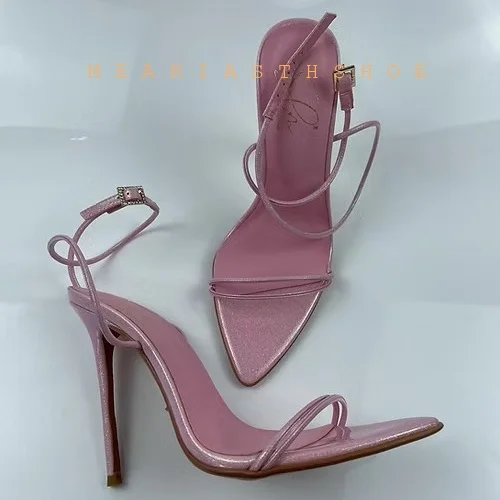 

Sexy Summer Shoes Sandals For Women Large Size 45 High Heels Flip Flops Narrow Straps Wedding Party Dance Shoes Ladies Footwear
