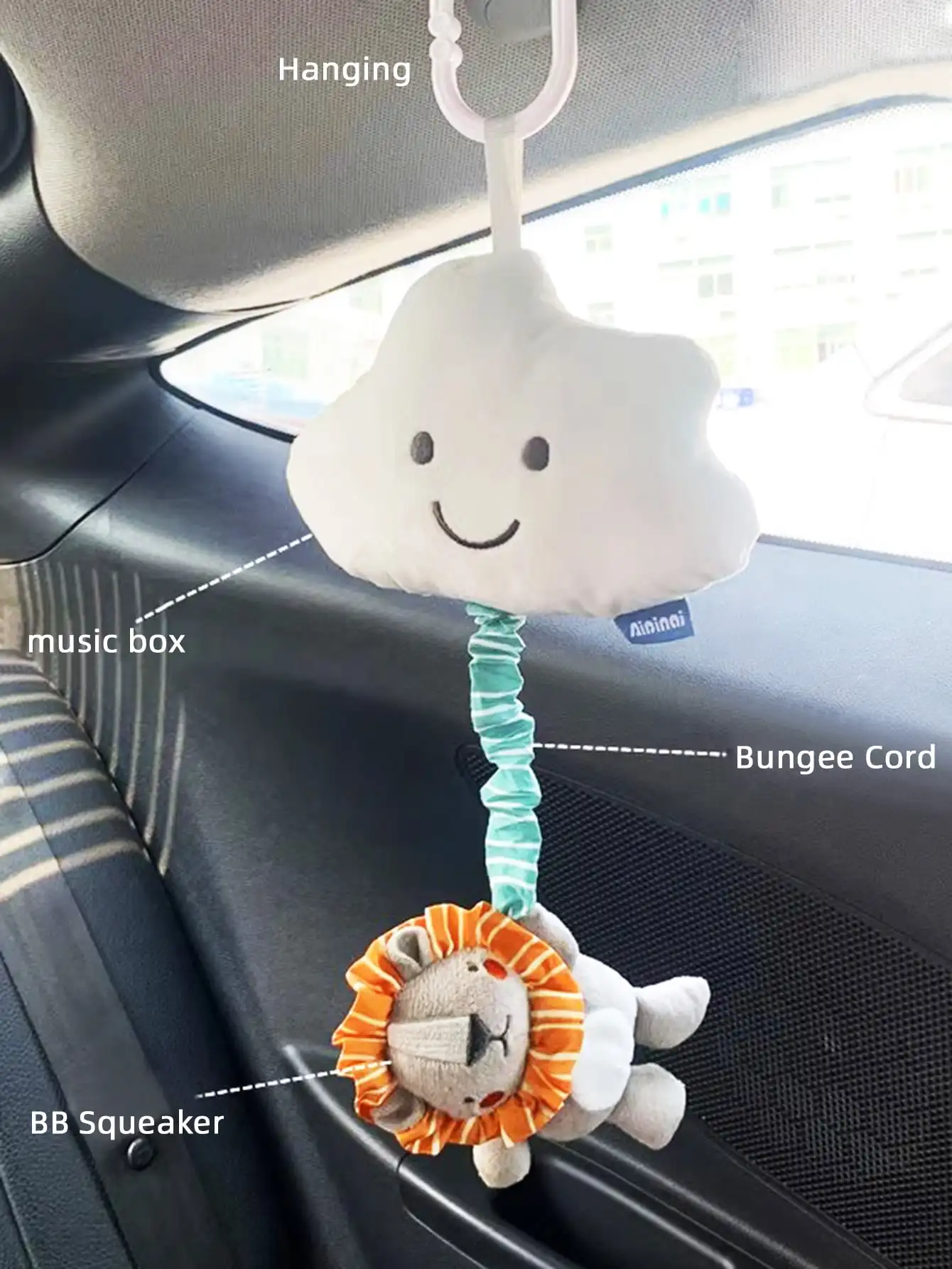 かわいい漫画8トーンボックス、プルベル、短いぬいぐるみ車の吊り玩具、宝物スタイル、男性と女性