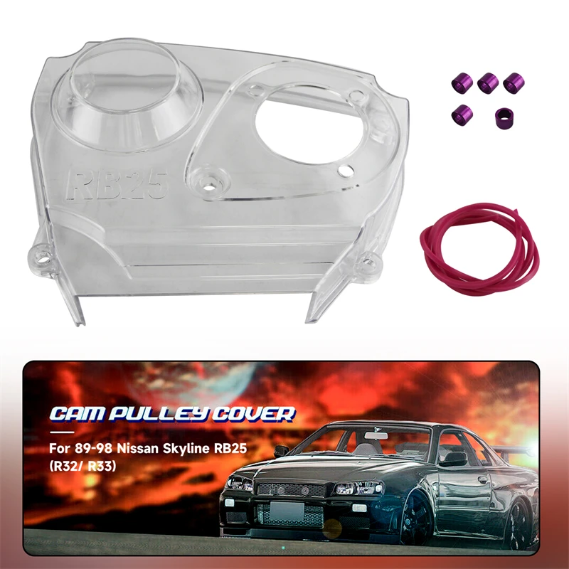 Clear Cam Pulley Gear Timing Belt Cover Fits for Nissan Skyline R32 R33 RB25DET 1989-1998