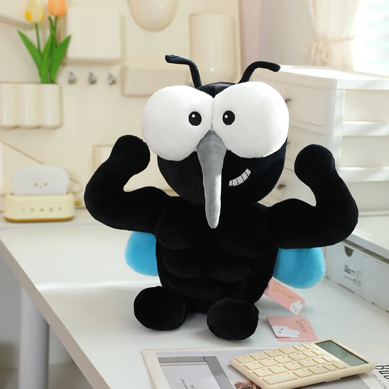 Muscle Mosquito Plushies Toys Funny Mosquito Stuffed Doll Insect Toys Hobbies Collection Home Decor Toys Kids Birthday Gifts