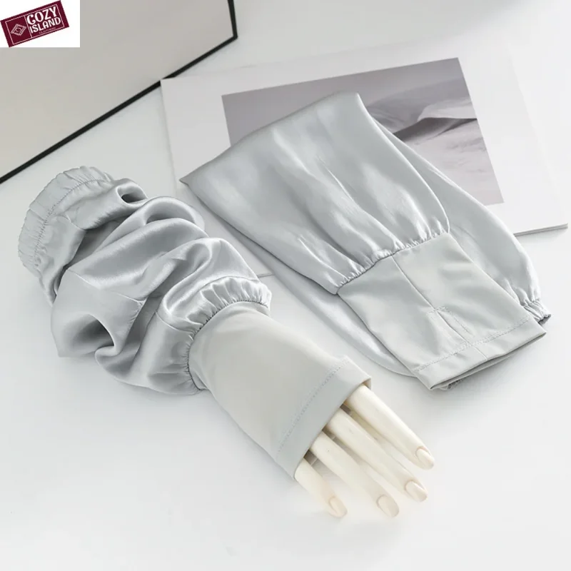 ผู้หญิงขับรถถุงมือป้องกันแสงแดดฤดูร้อนผ้าไหมยาว Oversleeve Fingerless บางแขนน้ําแข็งป้องกันขี่ Breathable UV