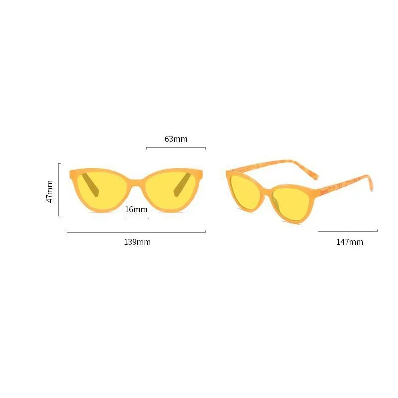 الرجال النساء جديد شخصية القط العين نظارات للرؤية الليلية موضة عالية الوضوح مكافحة الضوء الأزرق نظارات الكمبيوتر UV400 نظارات #5