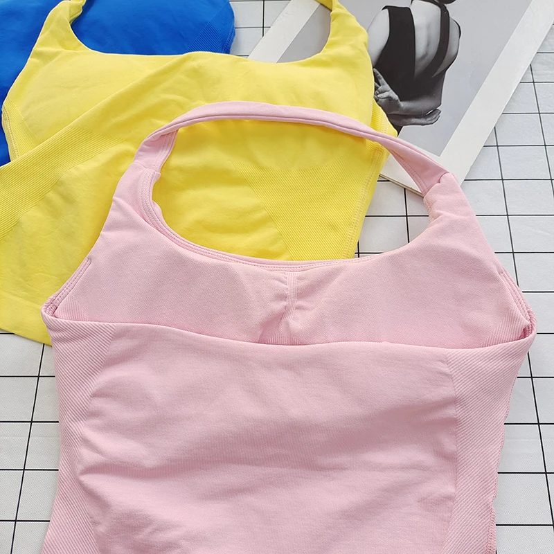 Women's Square Neck Deep Open Back Halter Bralette - Thick Straps, Slim-Fit, Removable Pads, Outerwear-Friendly Casual Top image 5