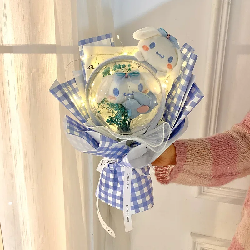 

Sanrio Flower Bouquet Kawaii Cinnamoroll My Melody Plush Toys Cute Cartoon Stuffed Soft Doll Girl Valentine'S Day Birthday Gifts