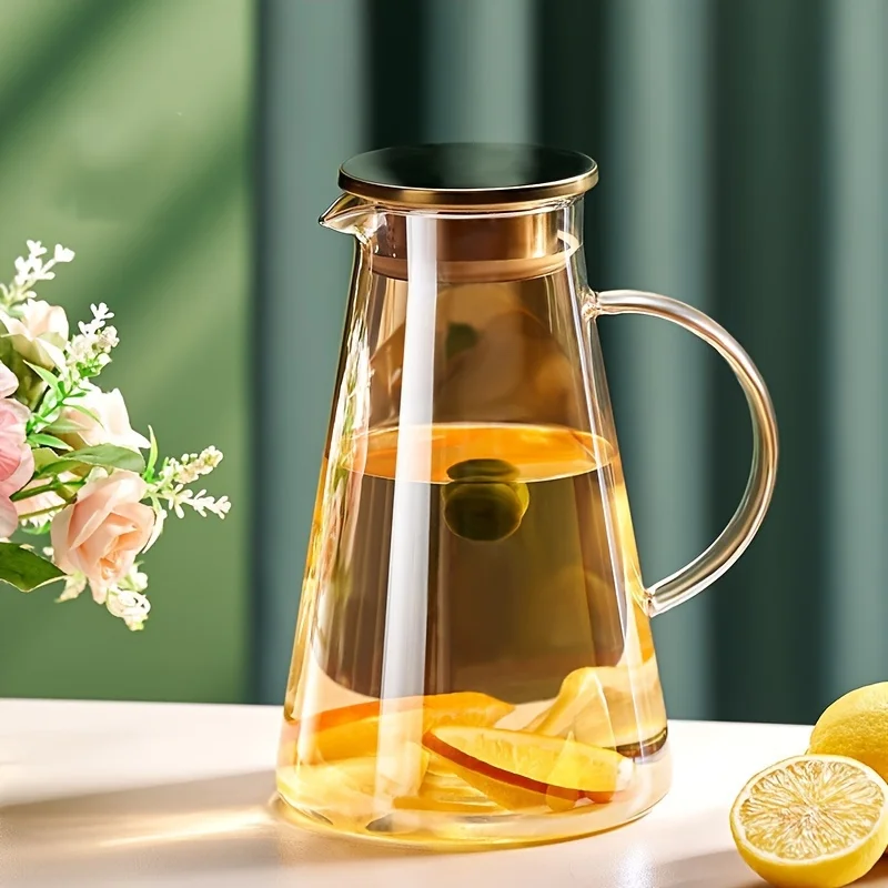 

High Temperature Resistant Glass Water Cup Large Capacity Iced Tea Pitcher Set for Home Use