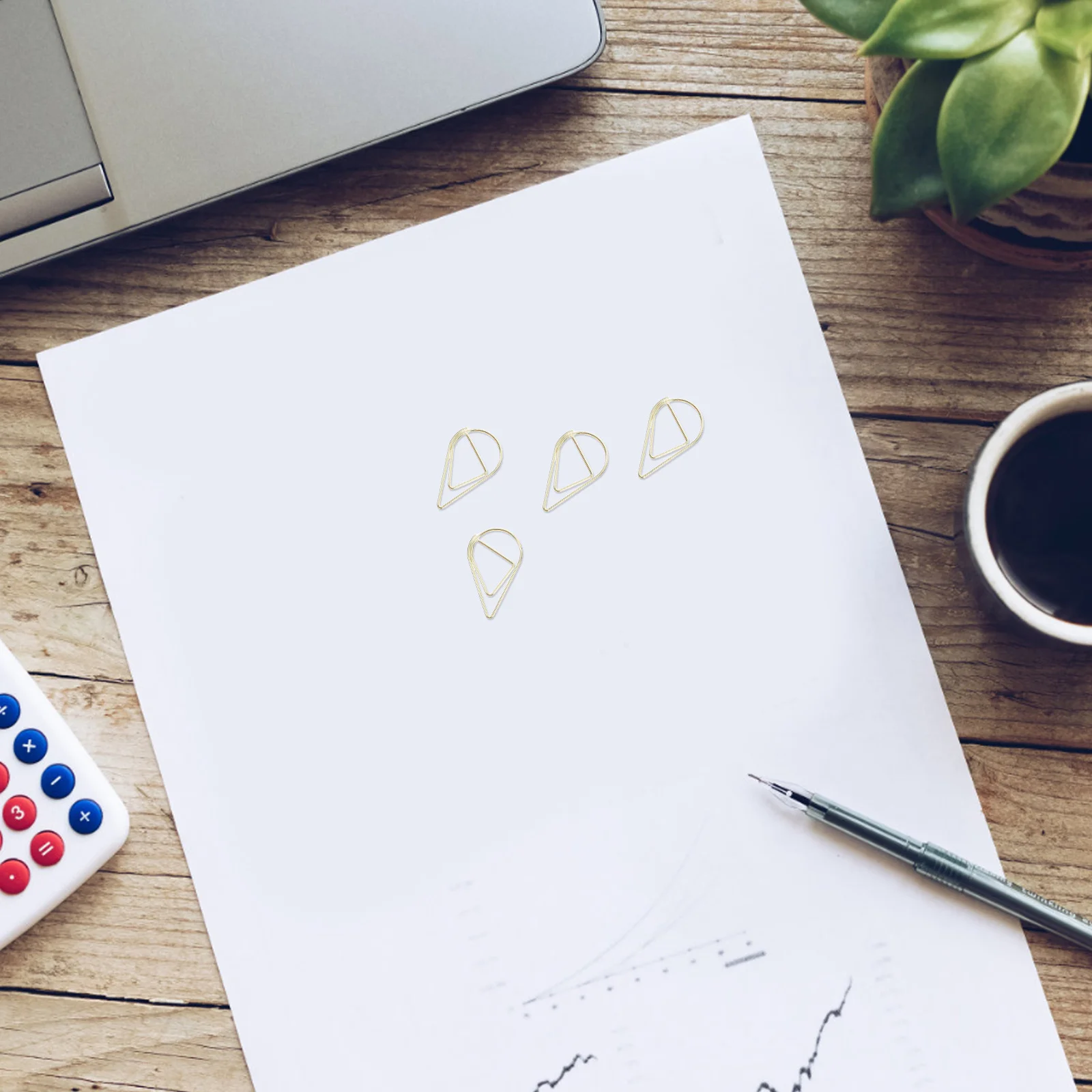 100 قطعة من مشابك المياه المعدنية على شكل دمعة لتنظيم الملفات المدرسية والمكتبية ومشابك ورق مزخرفة متعددة الاستخدام