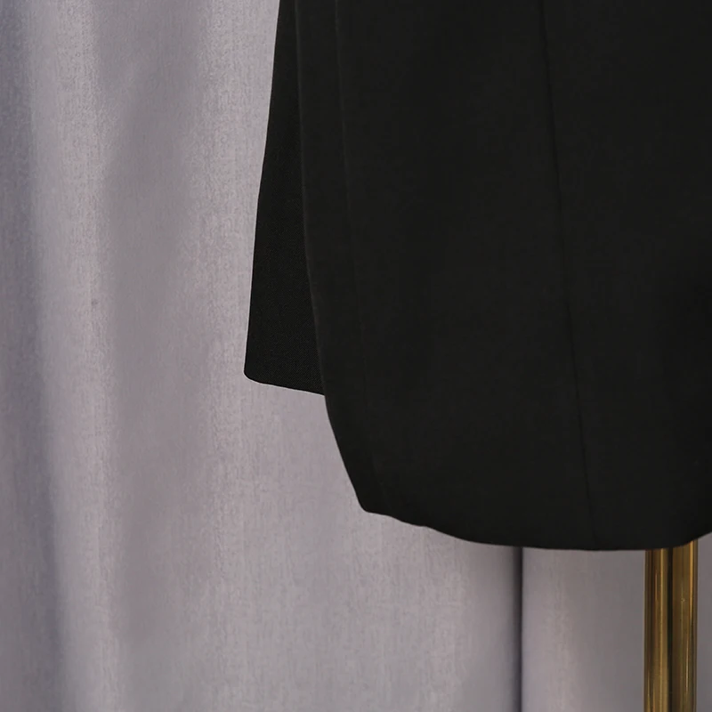 KBQ مزاجه الصلبة الفاخرة تقسم الزنانير سترة للنساء التلبيب كم طويل خمر أنيقة سترة واقية الإناث جديد #6