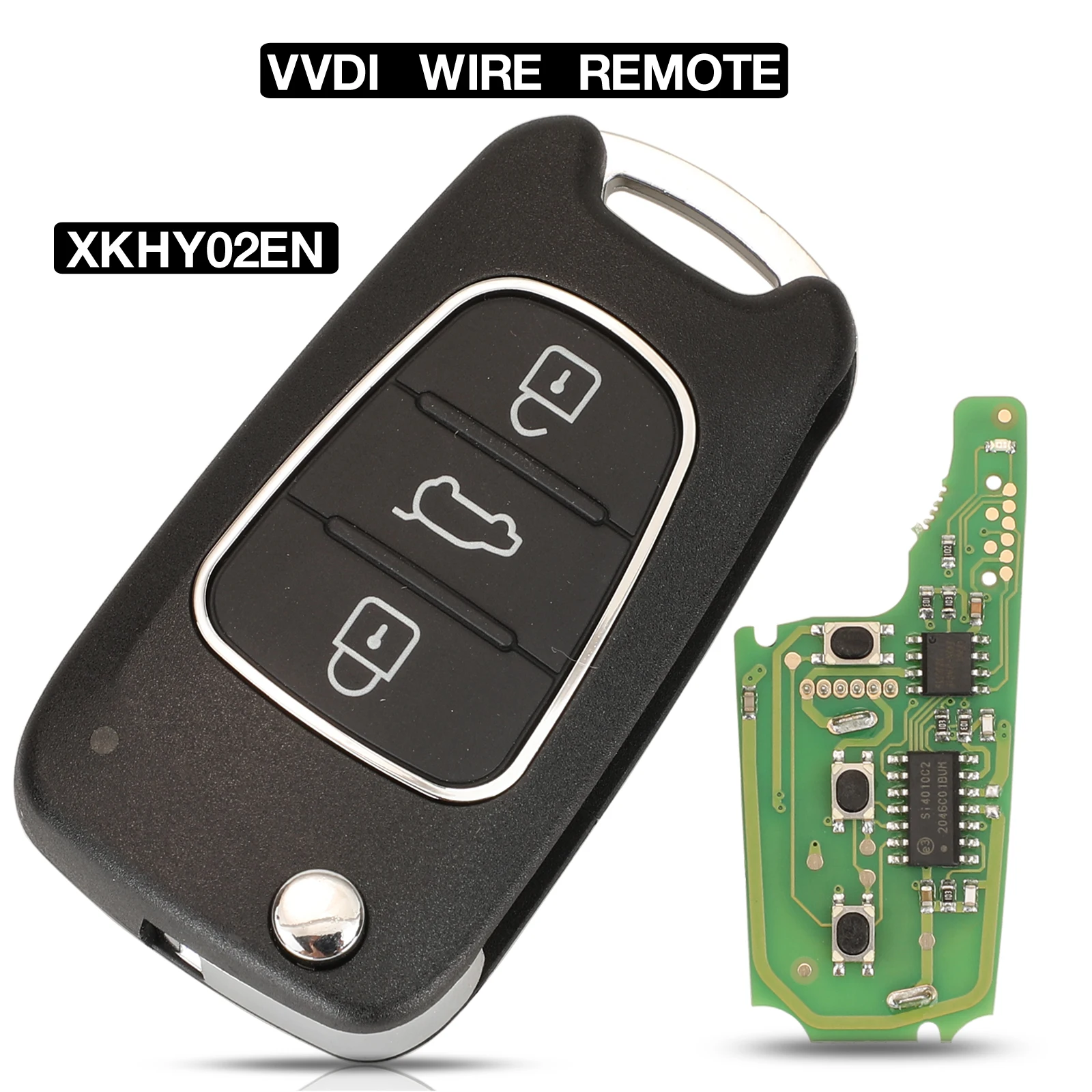 jingyuqin PN:XKHY02EN Wire Folding Remote Key For Hyundai Flip 3 Buttons (English Version) Working with VVDI MINI Key Too