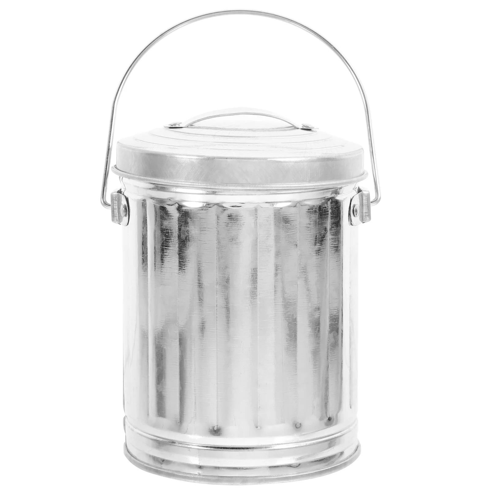 Garbage Can Waste Basket For Desk Living Room Trash Household Office Desktop Metal Mini Bathroom Container Junk Case Bin