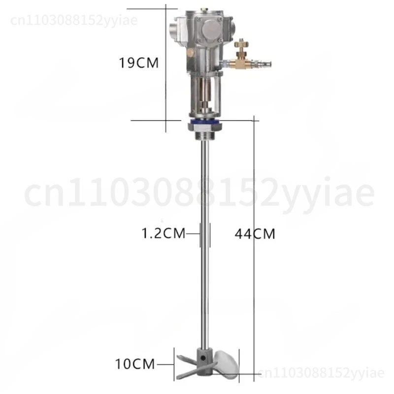 5-gallon Industrial Pneumatic Mixer for Paint, Ink and Glue. 60L Liquid-air Mixer with Adjustable Air Stirrer At 50-2800 RPM. BB