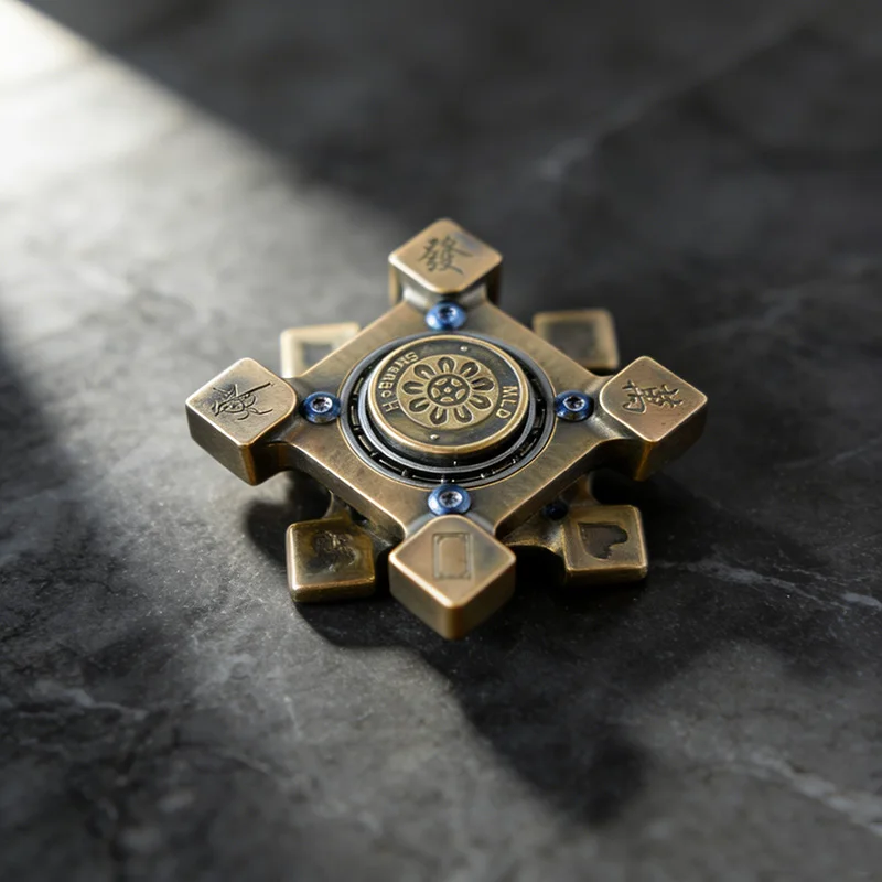 Vintage Messing Fidget Spinner Stressabbauendes Spielzeug EDC Desktop Ornament Tragbares Stressabbau- und Entspannungsspielzeug