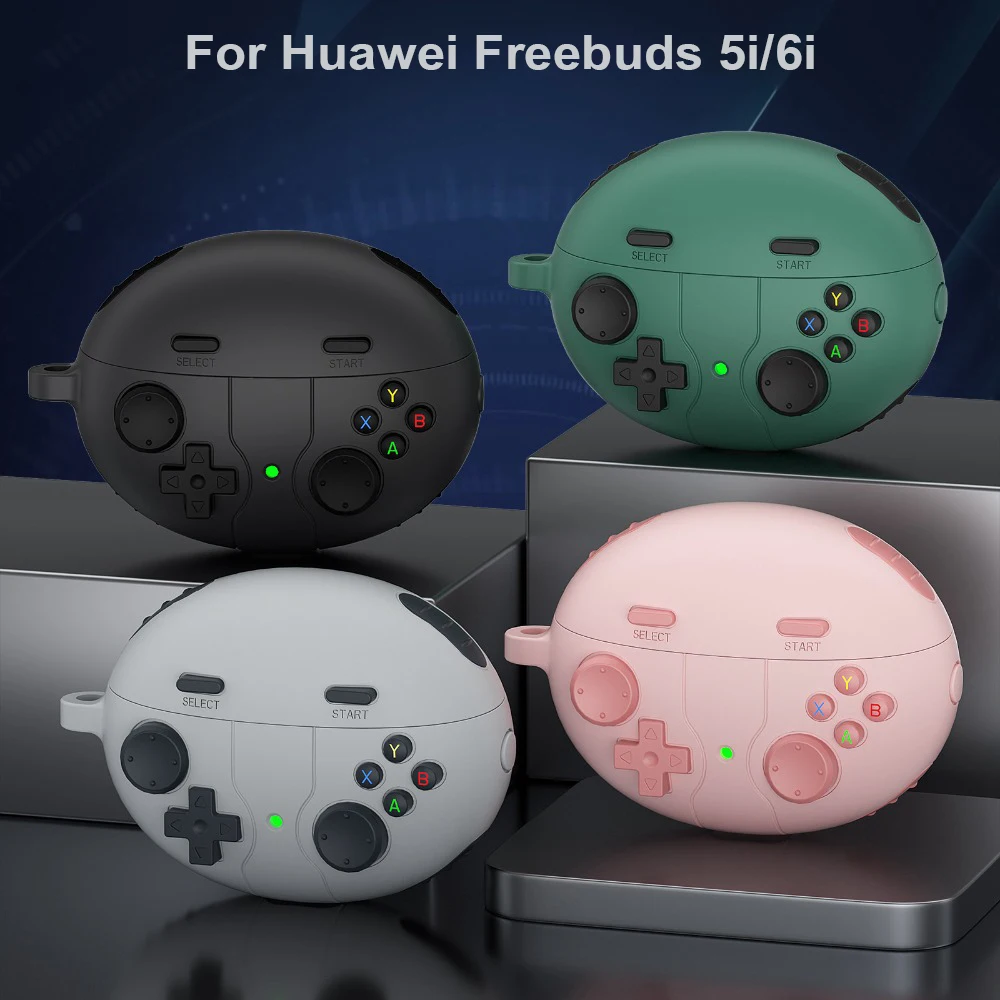 For Huawei Freebuds 6 6i 5i 4 4E Pro 4 3 2 SE 2 SE3 Earphone Cases 3D Cartoon Game Consol Style With Hook Earbuds Capa