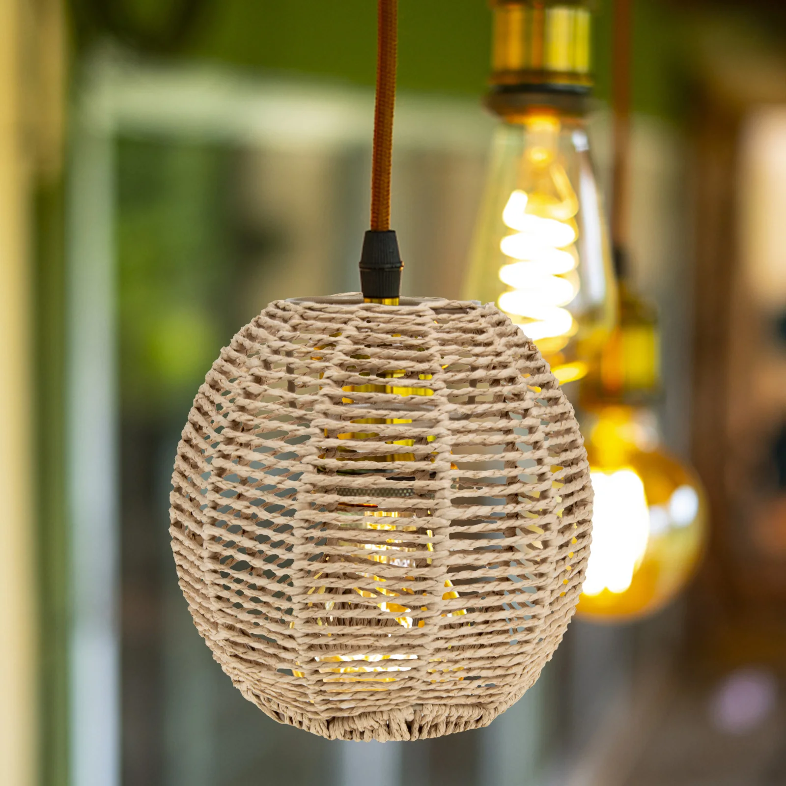

2 Pcs Lampshade Pendant Pendant Lampshade Lights Ceiling Light Cover Woven Hanging Bar Home Decor Eco Friendly
