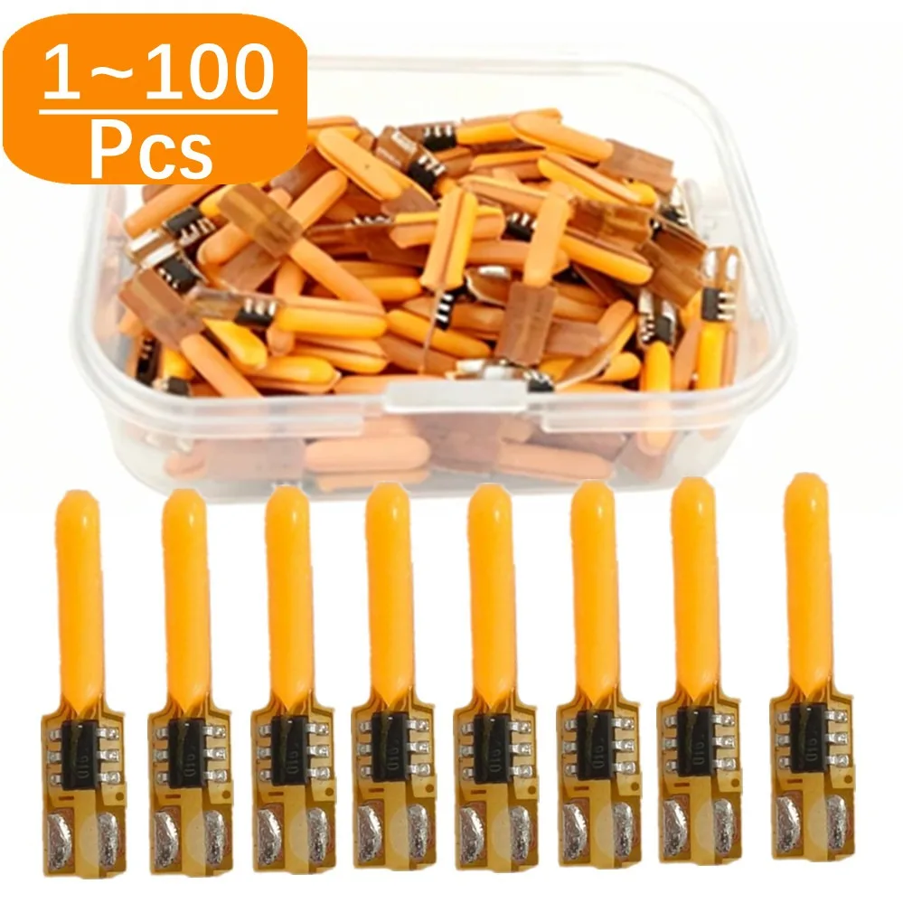 1-100Pcs 17mm LED Filament Candle Bulb 3V 1800K Warm White Flickering Flame COB DIY Light for Holiday Edison Lamp Accessories
