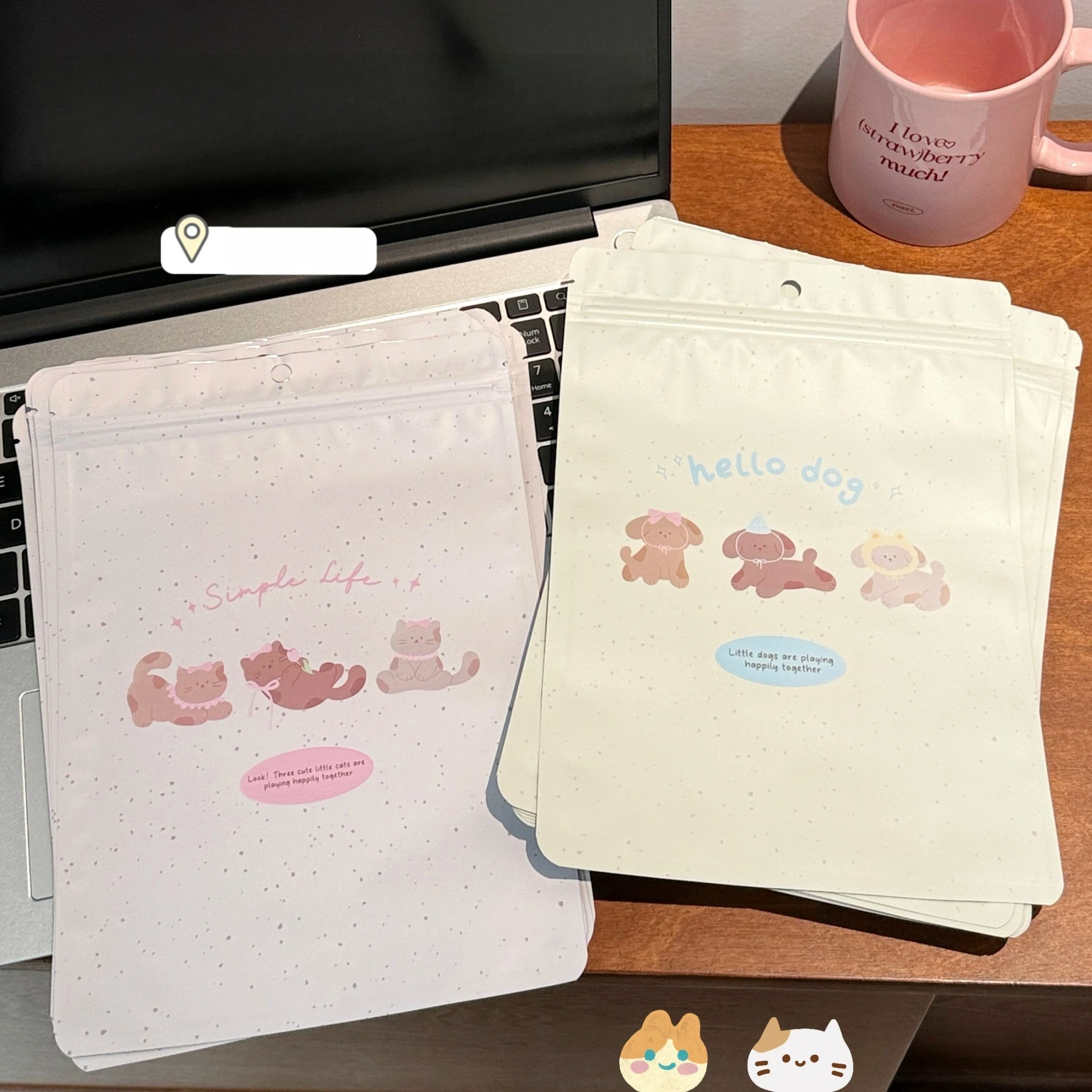 10/20 Stück selbstverschließende Beutel mit niedlichen Katzen und Hunden für Kartenverpackungen, Geschenkverpackungen, versiegelte Beutel – Detail 6