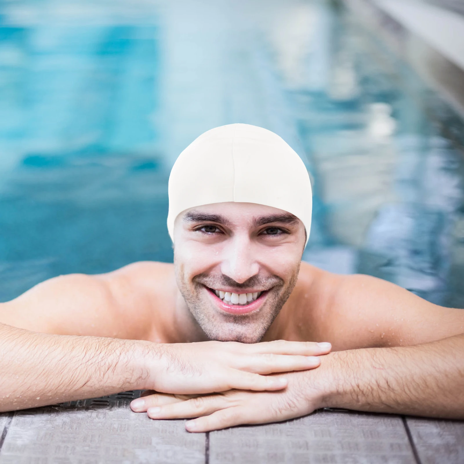 

Unisex Adult Silicone Swimming Cap Lightweight Flexible Waterproof Swim Hat Sports Elastic Swimming Accessory Deep Pink