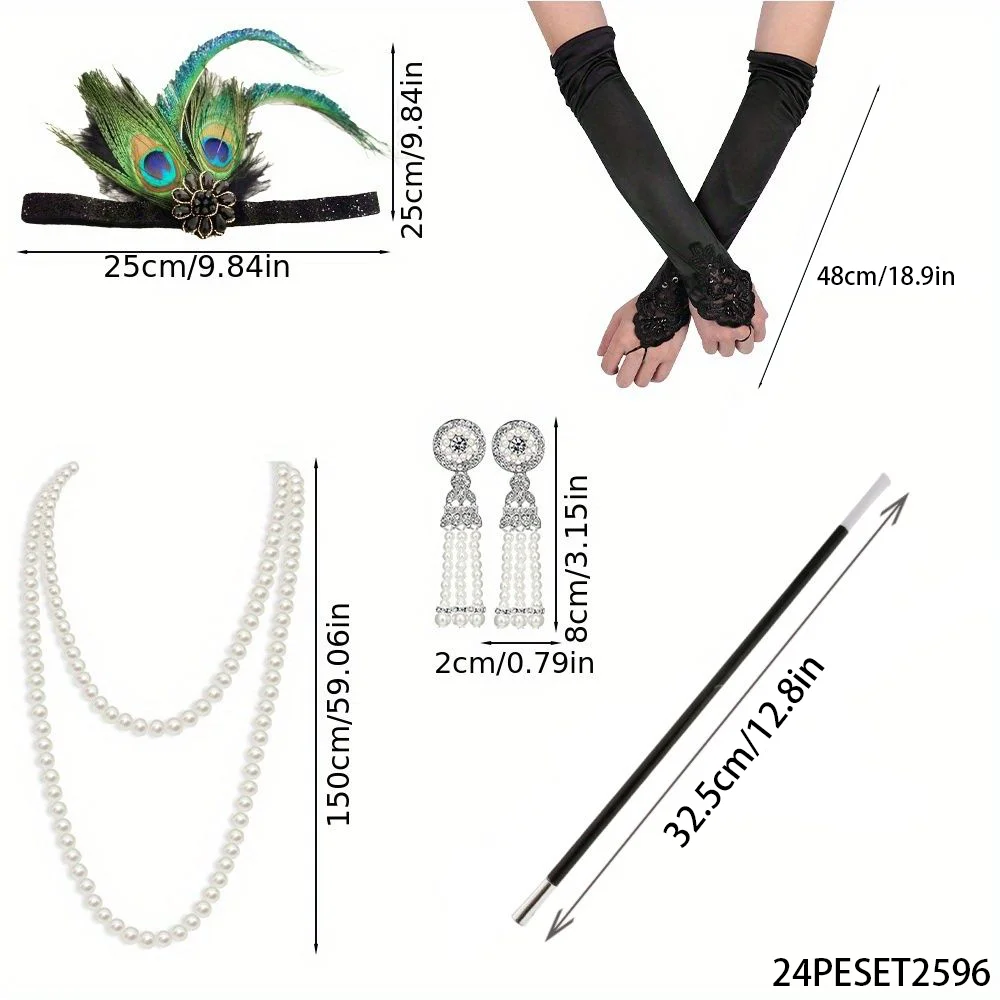 

Костюм для бала в стиле 1920-х годов PESENAR, пасхальный европейско-американский ретро-комплект с перьями для головы