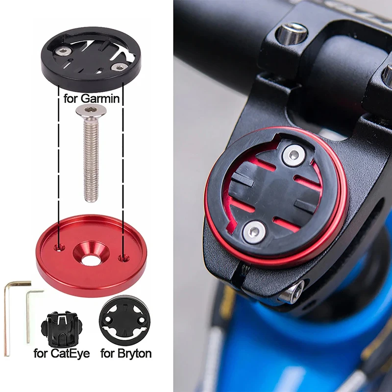 Tempat jam komputer sepeda, sepeda Stopwatch dudukan GPS Stem atas tutup dudukan komputer pemegang ponsel untuk Garmin Bryton Cateye bagian