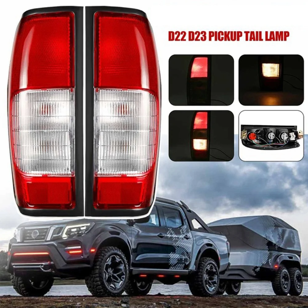 Pair Tail Light Brake Lamp Light for Nissan Navara D22 D23 Pickup 1997-2015 W/ Bulb Wire Harness RLN026-EU-R-RLN026-UK-L