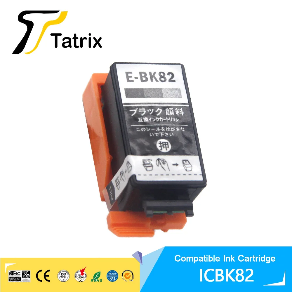 Tatrix ICBK82 Black ink Cartridge ICCL82 Color Compatible Printer Ink Cartridge for Epson PX-S05B/PX-S05W/PX-S06B/W Printer