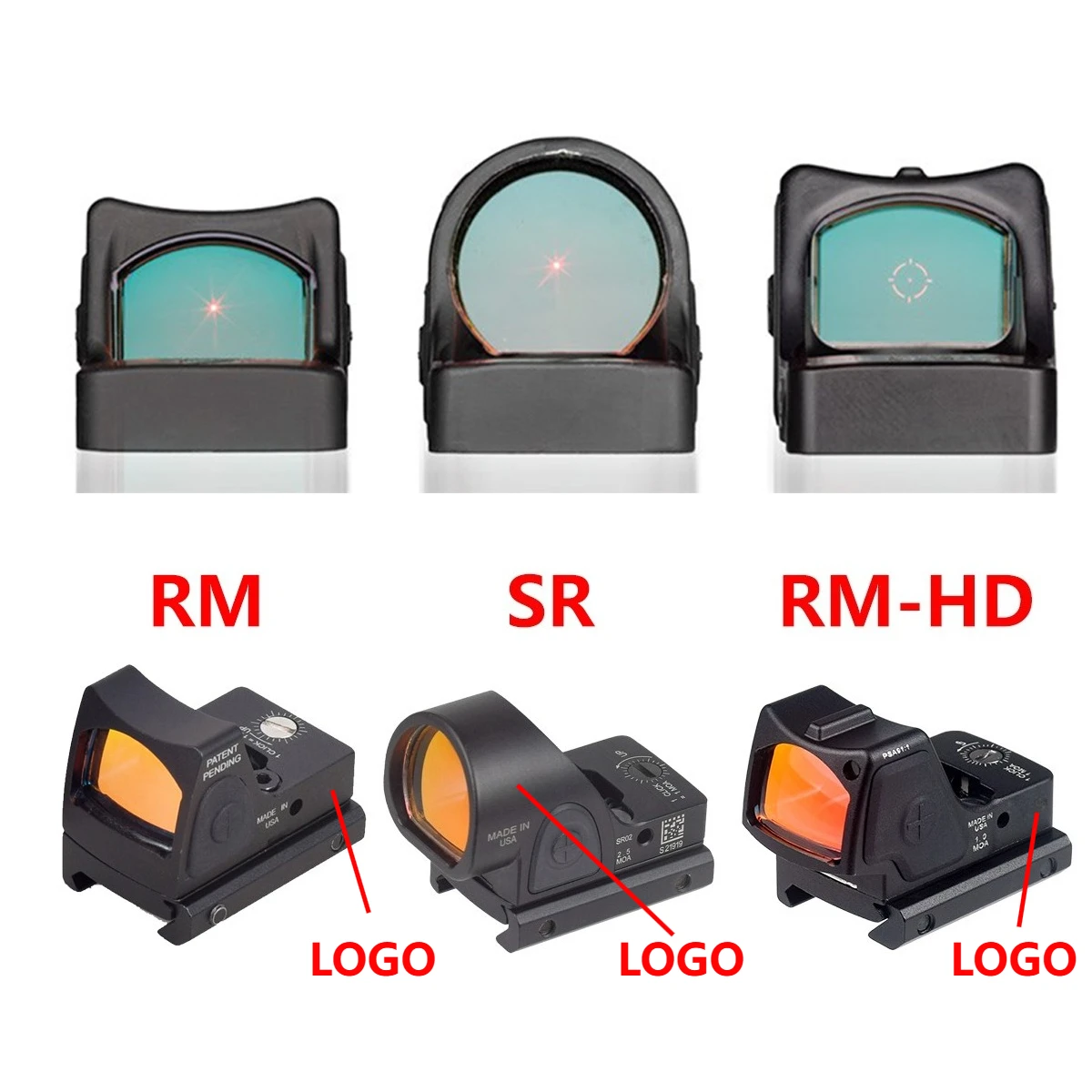 Tactical Tri RM SR RM-HD Mini Red Dot Sight Collimator Reflex Riflescope For Glock 17 Airsoft Optics Scope Sight 20mm Rail Mount