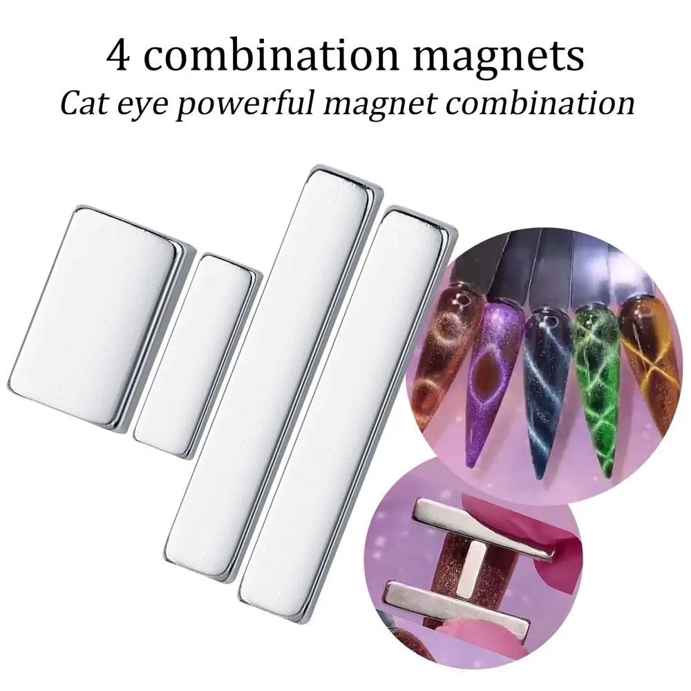 4 pièces/ensemble aimant fort oeil de chat bâton magnétique Gel vernis effet magnétique multi-fonction double extrémité oeil de chat aimant manucure outils