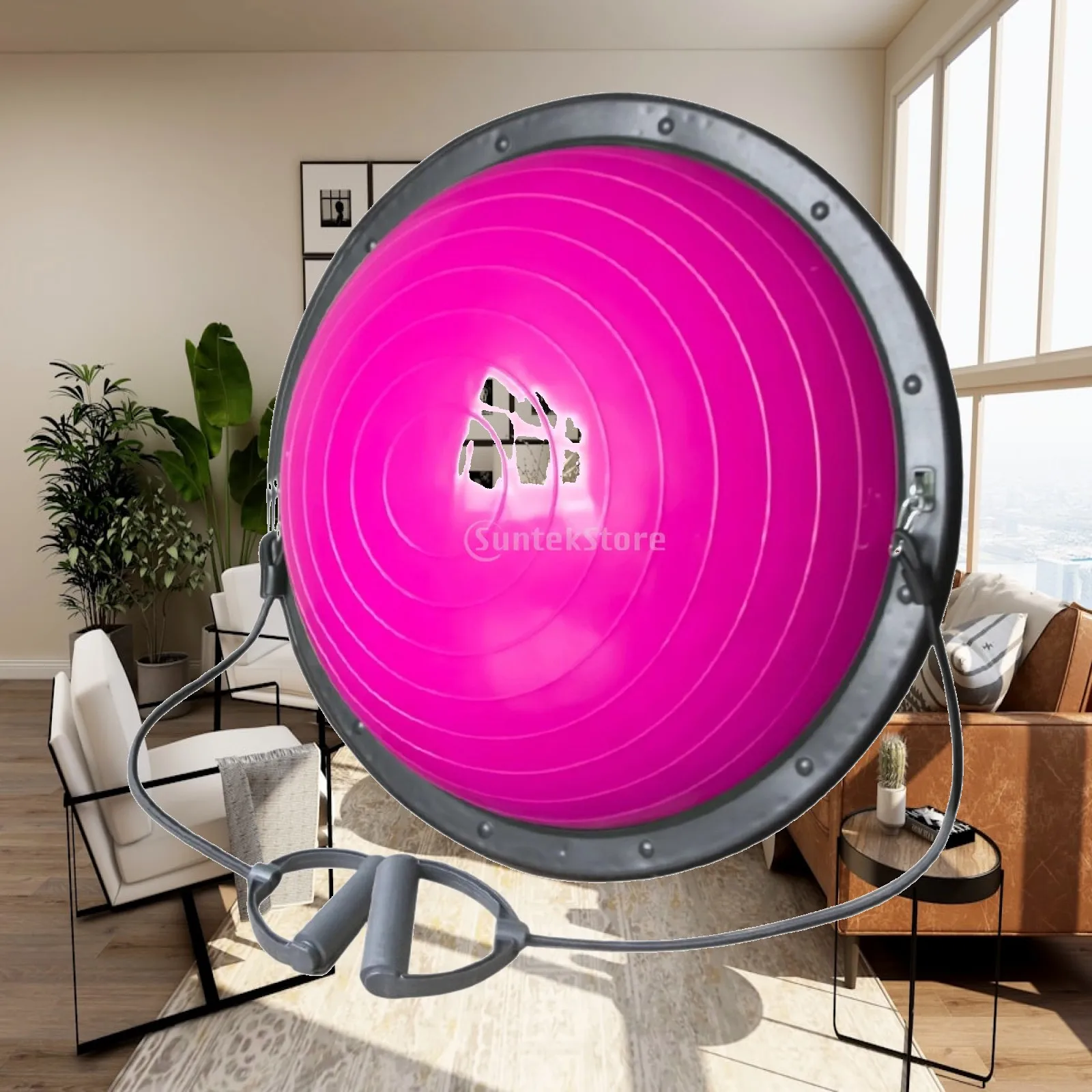 Half-Dome Balance Coach Versatile Balance Coach with Resistance Rope Half Exercise Ball Stable Heavy-Duty