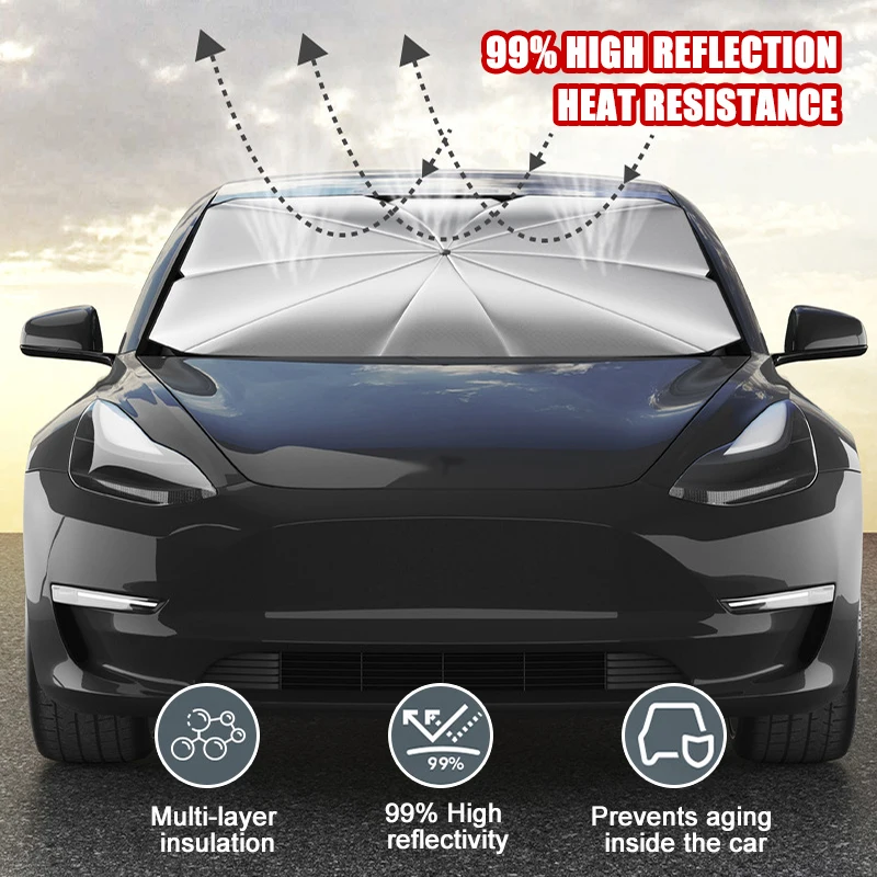 Car Sunshades Window Summer Interior Accessories Glass Shading Parasol Umbrella Windshield Front Parasols Sunshade Folding Shade