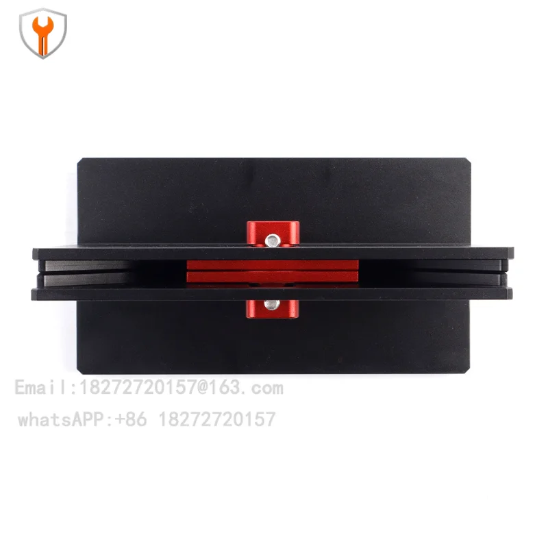 Red and black woodworking right-angle spline fixture slotted dovetail mortise and mortise photo frame drawer open mortise