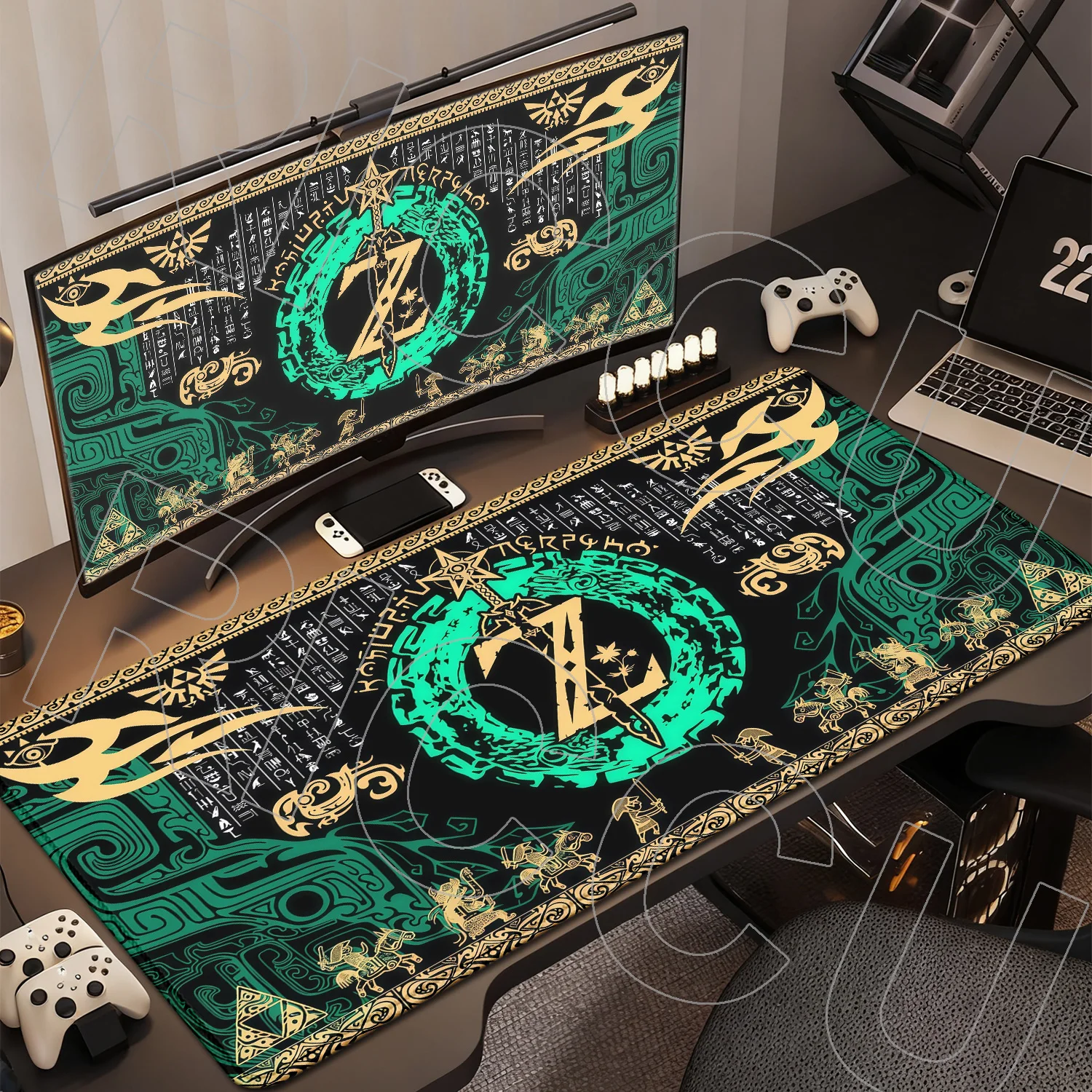 XXL HD-Druck Zeldas of Legends Mauspad, maximale Größe 600 x 1200 mm, Tastatur-Mauspad, große Schreibtischunterlage, PC-Gamer-Teppich, Tischunterlage