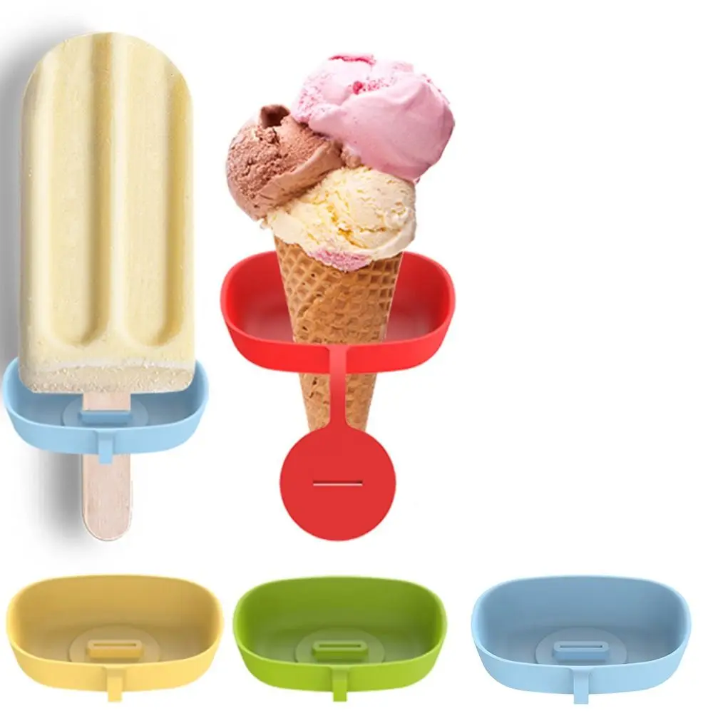 New Creative Drip Free Ice Pop Holder Silicone Drip-proof Ice Cream Holder Protective Ice Cream Stand for Summer