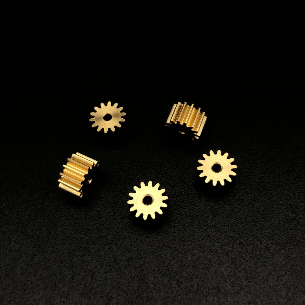 5Pcs/Lot 0.4M Modulus 14 Teeth Brass H59 Spur Gear 0.4M 14T Bore Hole Aperture 1.48mm 1.5mm 1.5A Tight OD 6.4mm x Height /L 4mm