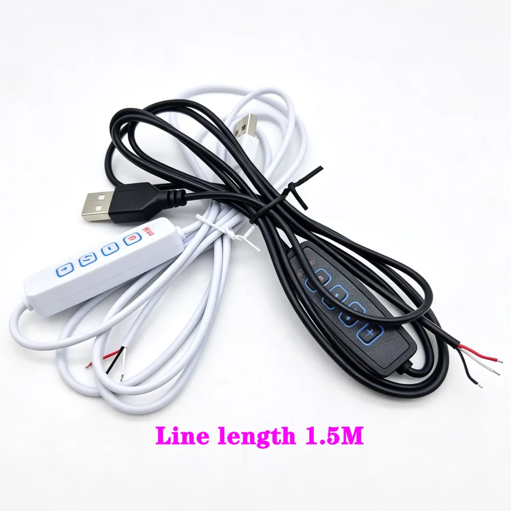 DC 5V With ON OFF Switch Adapter LED Dimmer USB Port Power Supply Line Dimming Color-matching Extension Cable For LED Light Bulb
