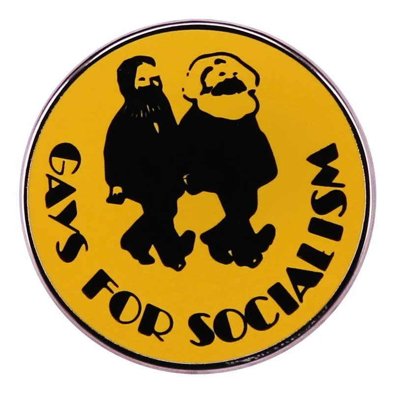 Gays for Socialism Enamel Pin Marx Engels LGBT Badge Backpack Decoration Jewelry